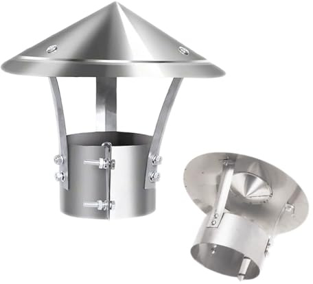 Générique Chapeaux Coniques Chapeau De Cheminée 80 100 150 200 250 300mm Pare Pluie INOX Capuchon De Couvercle De Tuyau De Cheminée pour Exterieur Tubage(25cm/9.8inch)