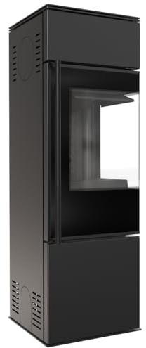 Kratki Kaminofen aus Stahl Eckkamin Ren/S rechts Ø 150 7 kW schwarz BImSchV 2
