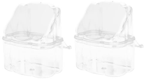 Toddmomy 2 Pack No-spill Automatic Detachable Bowl Birds Parrot Feeder Bird Feeder Food Container Bird Cage Food Holder