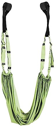 WAWPU Yoga-Gürtel, Aerial Yoga Wandseil-Hängematte, Stretch-Hilfstrainer, umgekehrter Seilzug, Stretch-Gürtel, Heim-Damen-Yoga-Gürtel, Fitness(Green)