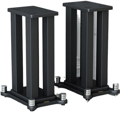 CYPOSLDN Paire De Supports D'enceintes, Support Métallique Robuste pour Enceintes Satellites, Stable avec Base Lestée pour Système De Son Surround Home Cinéma,70cm