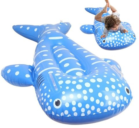 Aufblasbares Surfboard | Aufblasbares Surfbrett Für Spiele - Tierform Luftmatratze Mit Griffen Schwimmspielzeug Für Kinder Outdoor See Fluss Badespaß Sommerspaß