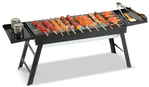 Yjkedfh Barbecue A Carbone Pieghevole,Piccola Griglia Per Barbecue A Carbone - Attrezzatura da Cucina per Portatile all'Aperto per Picnic, Giardino, Escursionismo, Spiaggia, Campeggio e altre