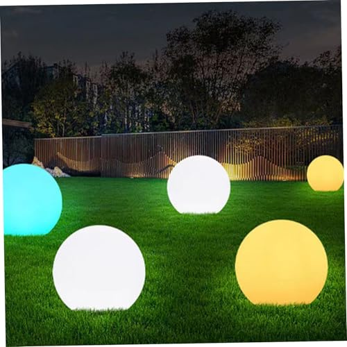 Luz de bola LED 8 recargables 16 colores 4 modos Control remoto Luz de bola de PE con enchufe impermeable y orificios para tornillos Brillo Lámpara de orbe ajustable para jardín, césped, exteriores