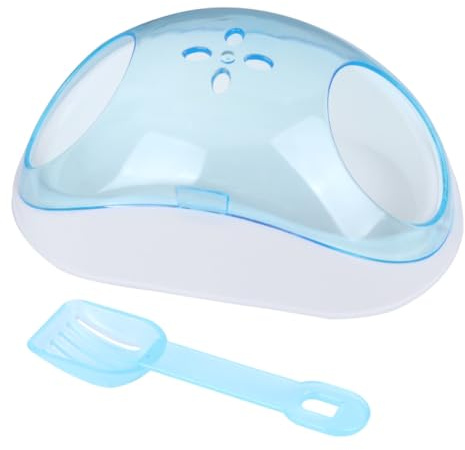 DOITOOL Hamster Sandbadehaus aus Kunststoff mit Halbtransparentem Design und Sandschaufel für Chinchillas und Hamster zu Hause oder Unterwegs Zufällige Farbe