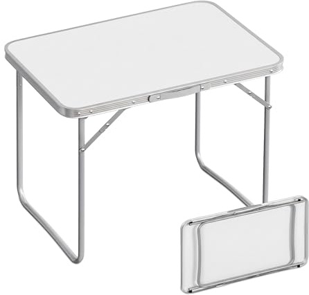 Relaxdays Campingtisch, Faltbarer Beistelltisch, HBT 68,5 x 80 x 60 cm, Camping & Picknick, Klapptisch Alu, Farbwahl