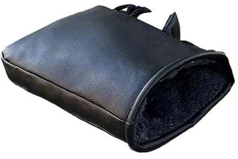 Muffs manubrio moto – 1 paio di guanti da manubrio in pelle PU antivento | calde coperture in flanella foderate per scooter, biciclette, motoslitta, uomini, donne, adulti