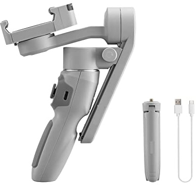 Q3 3-Axis Phone Gimbal Estabilizador de Mano Flexible for teléfono Inteligente Transmisión en Vivo(Grey Combo)