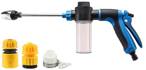Pulverizador de espuma para coche | Boquilla ajustable | Lanza de espuma telescópica con múltiples boquillas para manguera de jardín | Para vehículos, neumáticos y