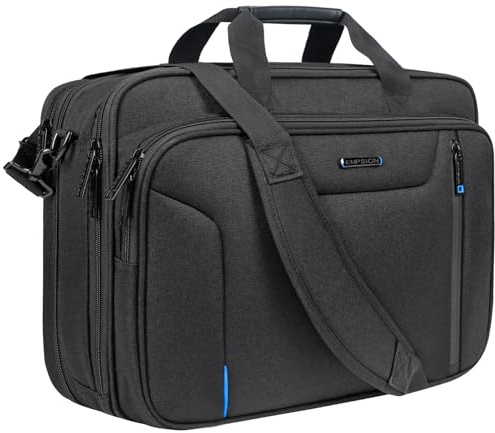EMPSIGN Laptop Bag Briefcase for Men Women, 17.3 Inch Messenger Bag | Expandable, Water Repellent, Large Capacity, Shoulder Computer Bag, Laptop Case for Work Business Travel