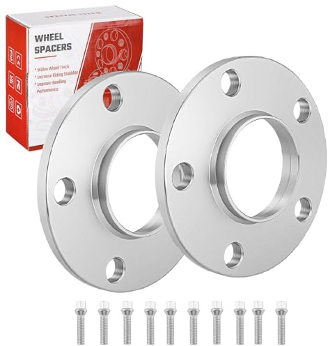 ISINEVER Spurverbreiterung 5x112 20mm (2x10mm) Ø66,5 Nabenzentriert Spurplatten Set Kompatibel mit Audi A4 A5 A6 4G A7, Spurverbreiterungen Distanzscheiben inkl. 10 Radschrauben M14x1.5x50mm Sliver