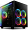anidees Boîtier PC EATX/ATX en Verre trempé à Deux Chambres AI Crystal Cube AR V3 avec 5 Ventilateurs PWM RGB / 2 Bandes de Del - Noir