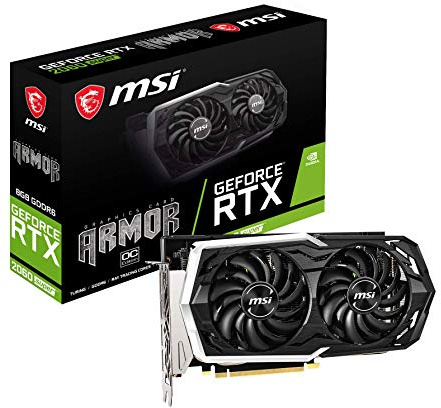 MSI GeForce RTX 2060 Super Armor OC - Tarjeta gráfica (8 GB, GDDR6, 256 bit, 7680 x 4320 pixeles, PCI Express x16 3.0)