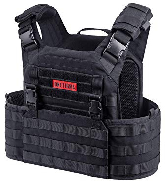 OneTigris GRIFFIN AFPC Airsoft Vest Quick-release Plate Carrier Military Breathable Tactical Vest for Paintball Airsoft Wargame CS, Black