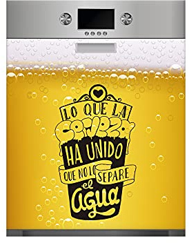 Oedim Vinilo para Lavavajillas Amor por la Cerveza, Vinilo Decorativo para lavavajillas, decoración para cocinas, Pegatina lavavajillas