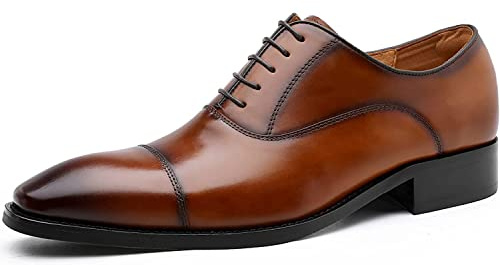 DESAI Chaussure Derbys Homme à Lacets Classique Oxford de Ville Cuir Détente Moderne Affaires Mariage Brock
