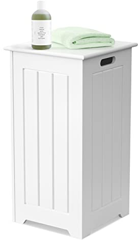 GIANETX 34 L Wäscheschrank Holz, Wäschetruhe mit Deckel & Griff, Wäschesammler mit Oberseite zur Aufbewahrung, Wäschesortierer für Badezimmer Wäscheraum Wohnzimmer Schlafzimmer (ohne Wäschesack)