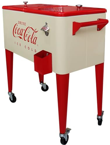 Leigh Country Enfriador de Coca-Cola Rojo y Crema de 80 Cuartos de galón