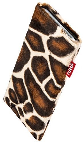 fitBAG Bonga Giraffe Handytasche für Nokia 105 4G Tasche aus Fellimitat mit Microfaserinnenfutter | Hülle mit Reinigungsfunktion | Made in Germany