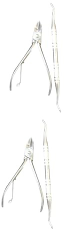 POPETPOP 4 Piezas Lima y Cuchara Para Uñas Encarnadas Encarnado Kit De Herramientas Para Uñas Encarnadas Removedor De Cutículas De Acero Inoxidable Cortador De Cutículas Pedicure Rebanadora