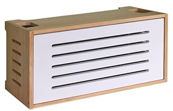 WAOCEO Kabelmanagement Router-Aufbewahrungsbox, Desktop, große Massivholz-Reihensteckdose, Lichtkatze, Maschine, obere Abdeckungsbox Kabelbox (Color : 1)