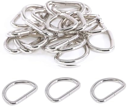 30 Stück D-Ring, Metall-D-Ring-Schnallen, Halbrunder D-Ring aus Metall, Mehrzweck-D-Ring, Kleine D-Ring-Schnallenclips, Mehrzweck-Metall-D-Ring, für Tasche, Schnalle, Gürtel, Rucksack, DIY-Zubehör