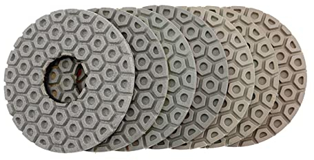 Aqxyxsw 7 Teile/satz Super 5 Zoll Diamant Polierscheiben Trocken/Nass 125mm Polierscheibe for Granit Marmor Stein Beton Schleifscheiben fangzi (Color : Brown, Size : 3000_7 PCS_5 INCHES)