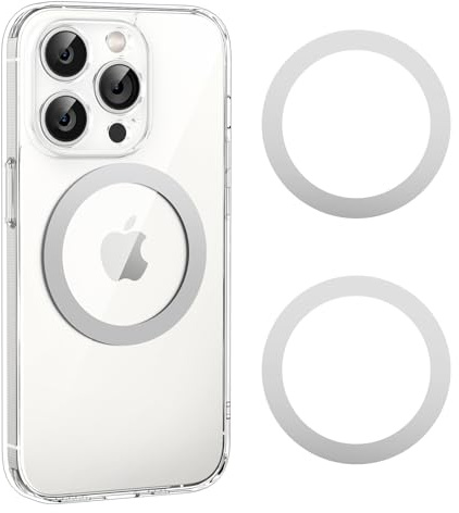 UGREEN Anello Magnetico per Supporto e Accessori MagSafe | Compatibile con iPhone 17 Pro Max Air/16/15/14, Galaxy S25/S24 etc, 2 Pezzi,Argento