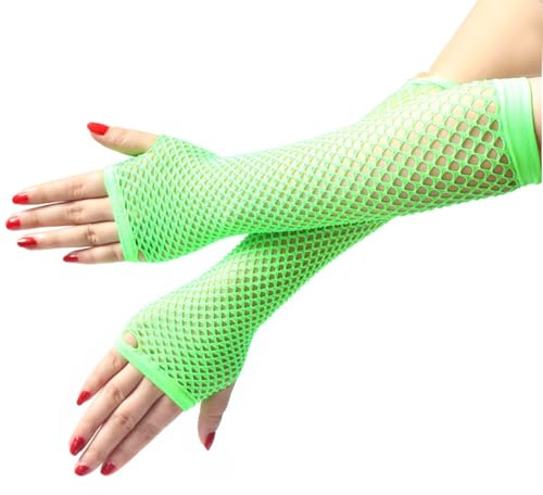 Elegance-go Gants Résille Longs, Mitaines Extensibles en Filet (Vert)