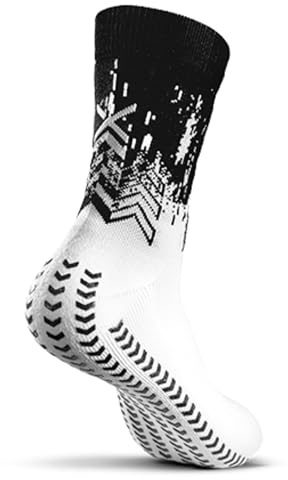 GEARXPro - Calze Padel Professionali - Massima Stabilità e Aumento Performance - Riduzione Distorsioni - Protezione Tallone Comfort (IT, Testo, S, Regular, Regular, White Black)