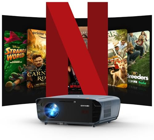 Smart 4K Projector with Certified Apps, Dolby Audio, ToF Auto Focus, 2400 ANSI Daytime Projector 4K HDR, with Google TV, NFC, WiFi6, Bluetooth 5.4,HDMI ARC, for Home Cinema/Outdoor Movie Gaming TV