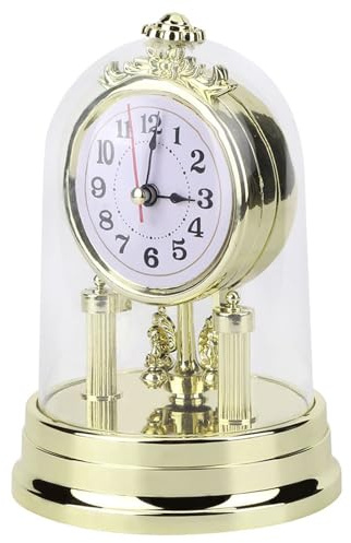 Orologio da Tavolo Retrò Silenzioso, Design Europeo Classico per Soggiorno e Camino, Sveglia Vintage Elegante Decorativa