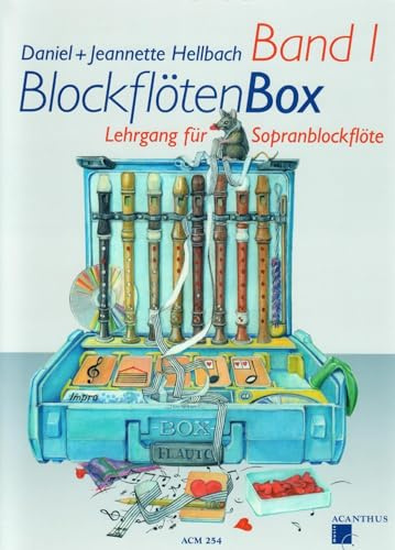 BlockflötenBox Band 1 mit Audio-Downloads (ACM 254, 9790700409401) + Bonusheft + Wischerbürste für Blockflöte + Korkfett (Starterset)