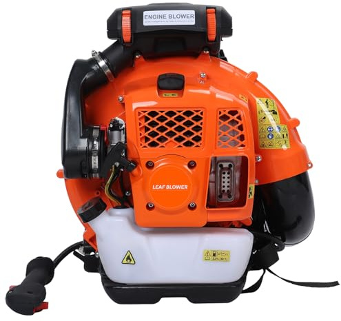 kamulouk 80cc Laubbläser Benzin, Laubbläser bis Zu 900CFM, Leistungsstarke Reinigung, für Rasenpflege Hof Staub Schutt (Orange) Orange