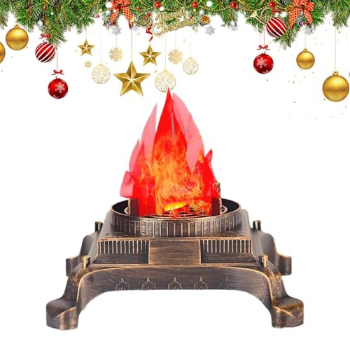 Generico Lampada Fuoco,Finto Falò Elettrico USB | Candele Senza Fiamma Decorazione per Tavolo Interno Esterno Camera Bambini Atmosfera Festa Giardino Centro Tavola Natale