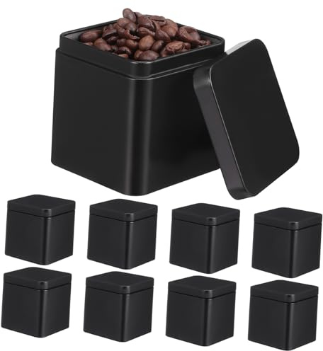 BESTOYARD 10pcs Portable Metal Tinplate Storage Boxes with Airtight Lids Small Square Containers for Loose Leaf Tea Travel Friendly Lightweight Coin and Small Item Organizer