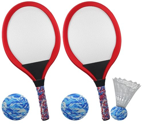 Racket da tennis per bambini | BASSICHE POETTO DI BADMINTON RACKET OUTDOOR - 1 paio di giochi per sport da ballo educativo con shuttlecock per la scuola materna del cortile di scuola materna Beach