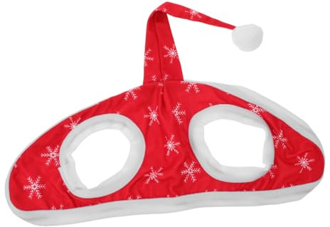 Festliche Pferde Weihnachtsmannmütze für Pferde, Rot, Samt, Verstellbar | Weihnachtsdekor für Pferde, Geeignet für Umzüge und Wintershows, Weich, Wiederverwendbar
