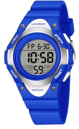 Timever Digitale Uhr Kinder 5 ATM Sportuhr mit Silikonarmband Alarm Datum | Armbanduhr für Mädchen Jungen Stoppuhr Licht Wasserdicht Digitale Uhr Schule Sport Alltag Freizeit Reise Kinder Robust Bequem