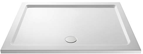 VeeBath Square Shower Tray 1700x800mm Stone Resin Tray for Shower Enclosure Bathroom- White