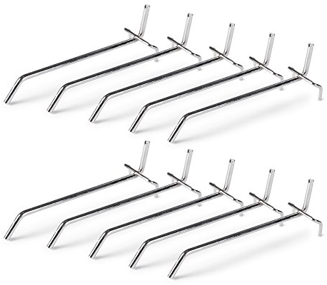 Ondis24 10er Set Lochwandhaken Haken für Eurlochwände, robust und hochwertig, verzinkt (12 cm)