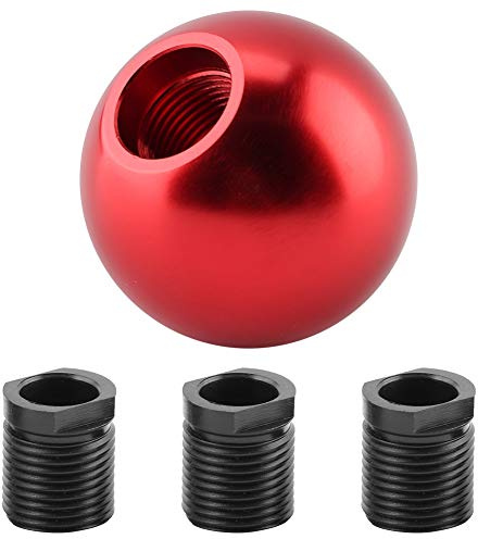 EBTOOLS Perilla de Cambio de Engranaje del Coche, Forma Redonda de la Bola del Botón Manual Universal(Rojo)