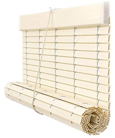 Persiana Alicantina PVC Exterior Blanco Marfil a Medida | Acabados Blanco y Marfil, enrollable, ajuste personalizado sin coste. Medida: An86x220Alt. Color: Marfil