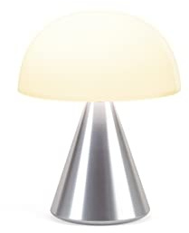 Lexon MINA L Lampe Champignon LED sans fil rechargeable, lampe à poser avec 9 couleurs de lumière avec variateur d'intensité, tactile et rechargeable, jusqu'à 24h d'autonomie - Alu Poli
