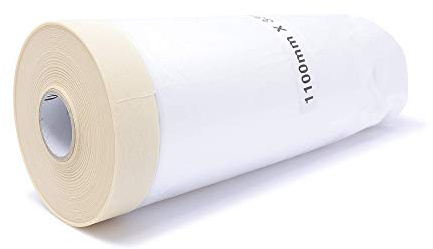 gws Maler-Abdeckfolie mit Krepp-Klebeband 30 Rollen Faltmasker für Maler- & Gipserarbeiten Maskerband in Profi Qualität je Rolle 300 mm x 33 m