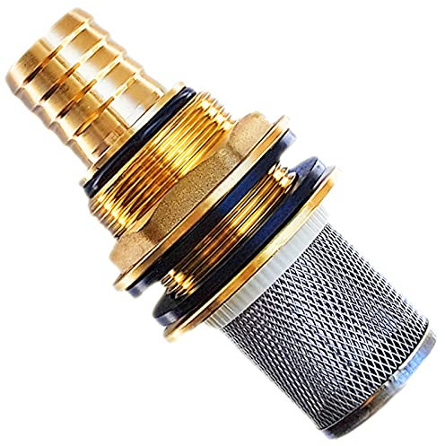 Regentonnen Tank Durchführung Verschraubung Messing 3/4 AG für Loch Durchmesser 43mm + 3 Dichtungen + Schlauchtülle Außendurchmesser 25mm für 1 Gartenschlauch + Edelstahl Filter