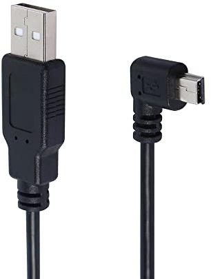 QIANRENON 90 Degree Mini USB to USB 2.0 Extension Cable Mini USB B Male Right Angle to USB 2.0 Male Data GPS Devices Cable 1.5m(Right)