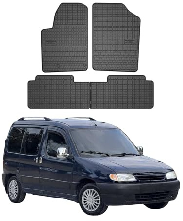 OMAC Fußmatten für Citroen Berlingo 1996-2010 Gummi 4X Schwarz | Automatten, Gummimatten, Allwetter, Antirutsch, fahrzeugspezifisches Produkt, wasserdicht