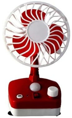 Laddu Gopal Fan Ladoo gopal fan ladoo gopal mini table fan for pooja room chargeable in Red colour