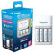 eneloop SmartPlus Charger, for 1-4 AA/AAA Rechargeable Batteries, 1.5h Charging Time, 10 Safety Features, 4 eneloop AA Batteries Included (2000 mAh), UK plug